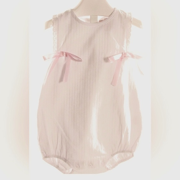 Frances Rose white one-piece Bubble Romper Bows Eyelet Toddler Girl’s 2T Easter - Picture 4 of 9